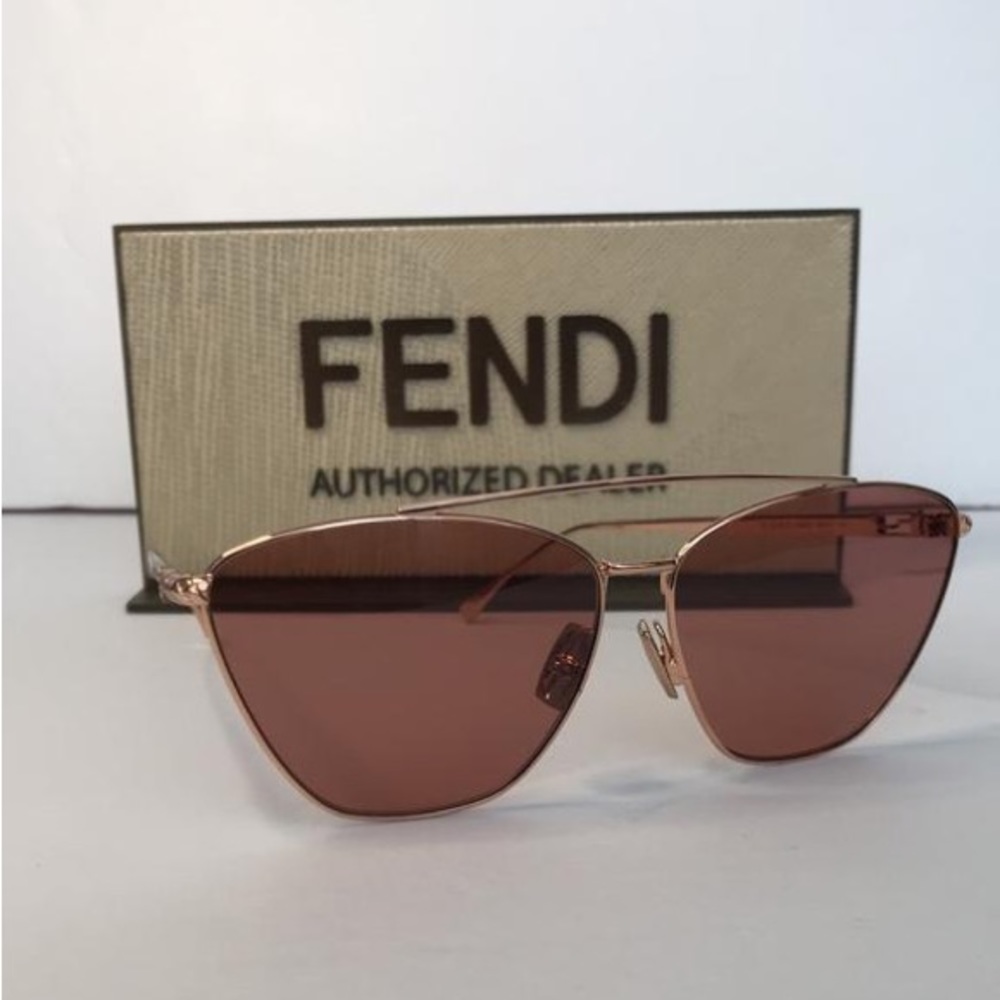 Fendi 64mm Cat Eye Sunglasses FF0438/S ROSE GOLD - Picture 2 of 12